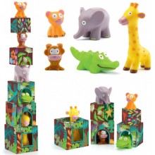 Набор кубиков Большие Джунгли, 5 кубиков + 5 животных